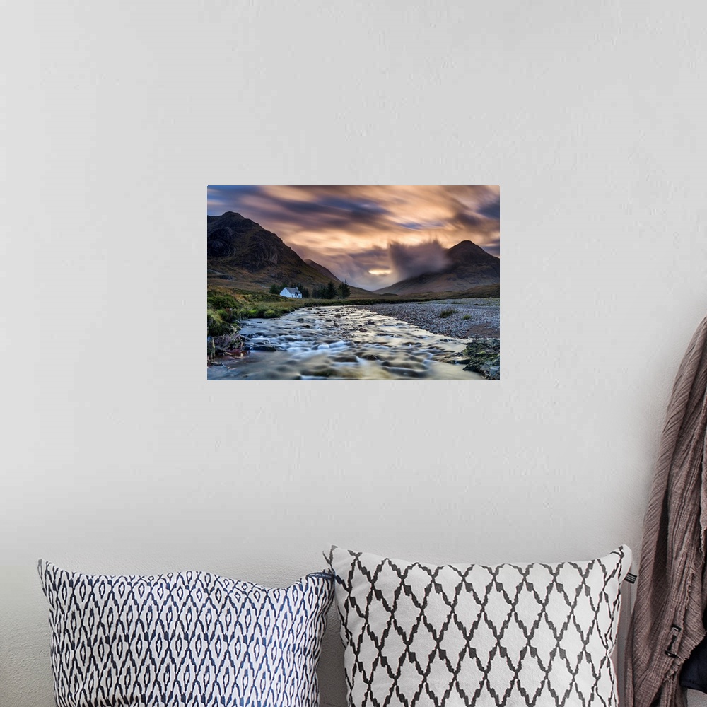 A bohemian room featuring Lone White Cottage by River Coupall, Glen Coe, Highlands, Scotland