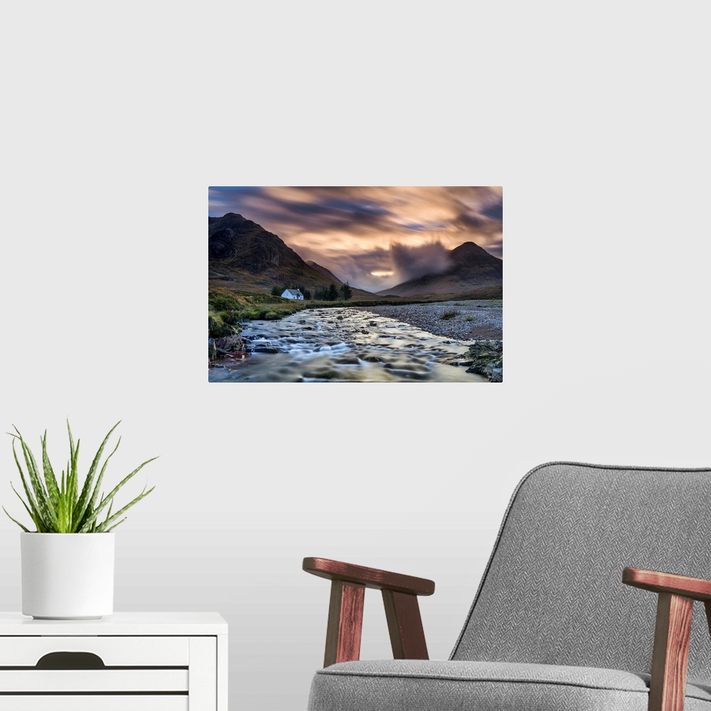 A modern room featuring Lone White Cottage by River Coupall, Glen Coe, Highlands, Scotland