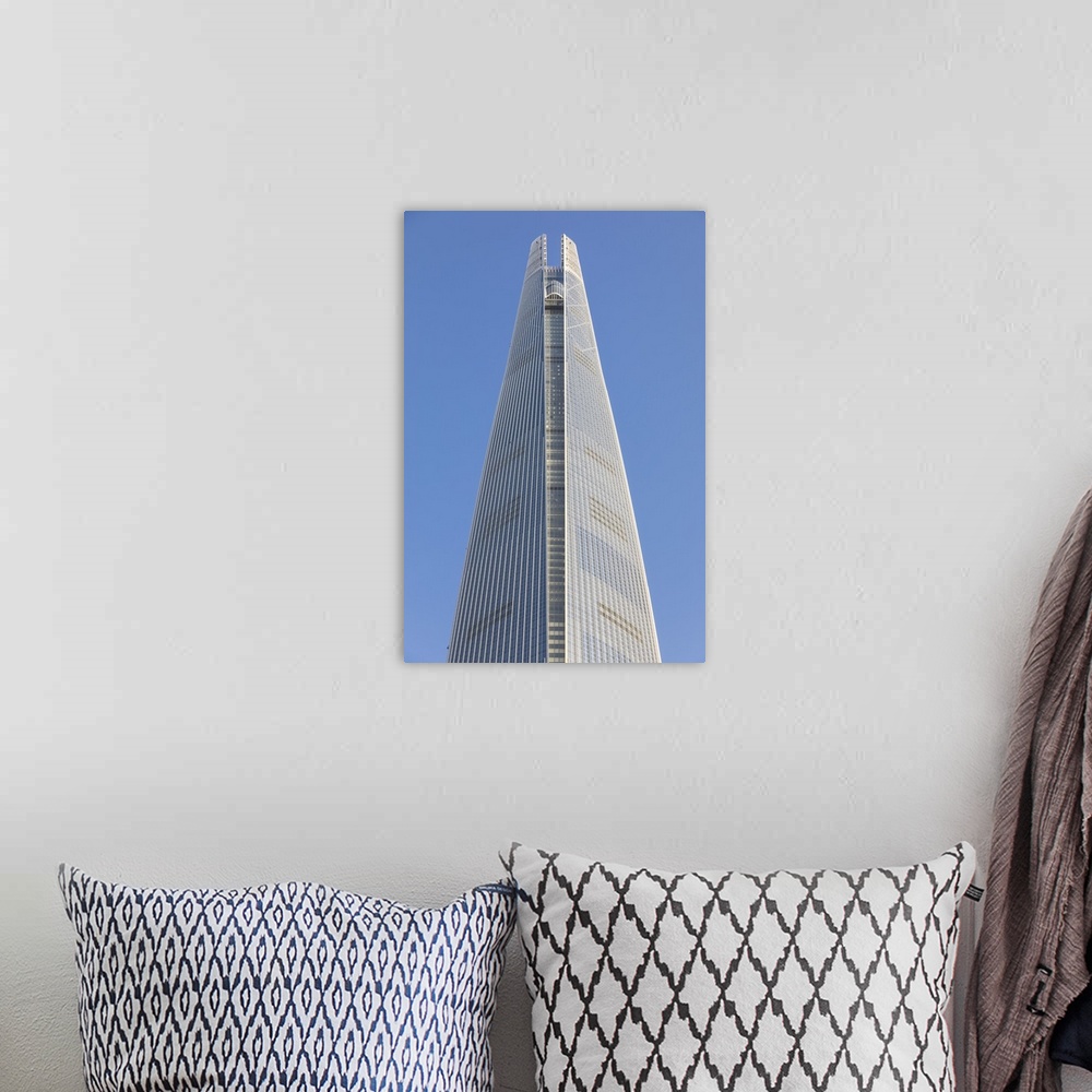 A bohemian room featuring Lotte Tower (555m supertall skyscraper, 5th tallest building in the world when completed in 2016)...