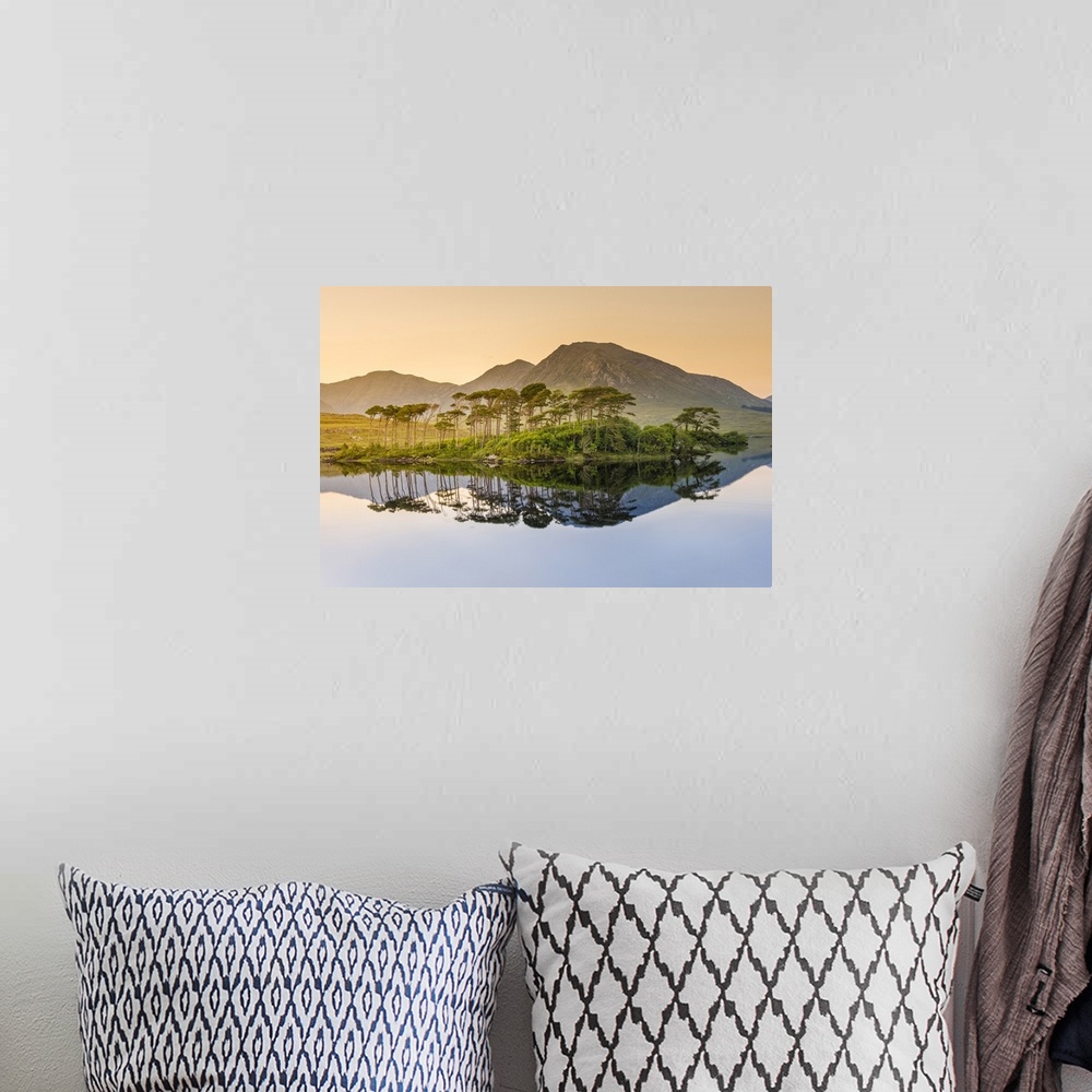 A bohemian room featuring Connemara, County Galway, Connacht province, Republic of Ireland, Europe. Lough Inagh lake. Twelv...