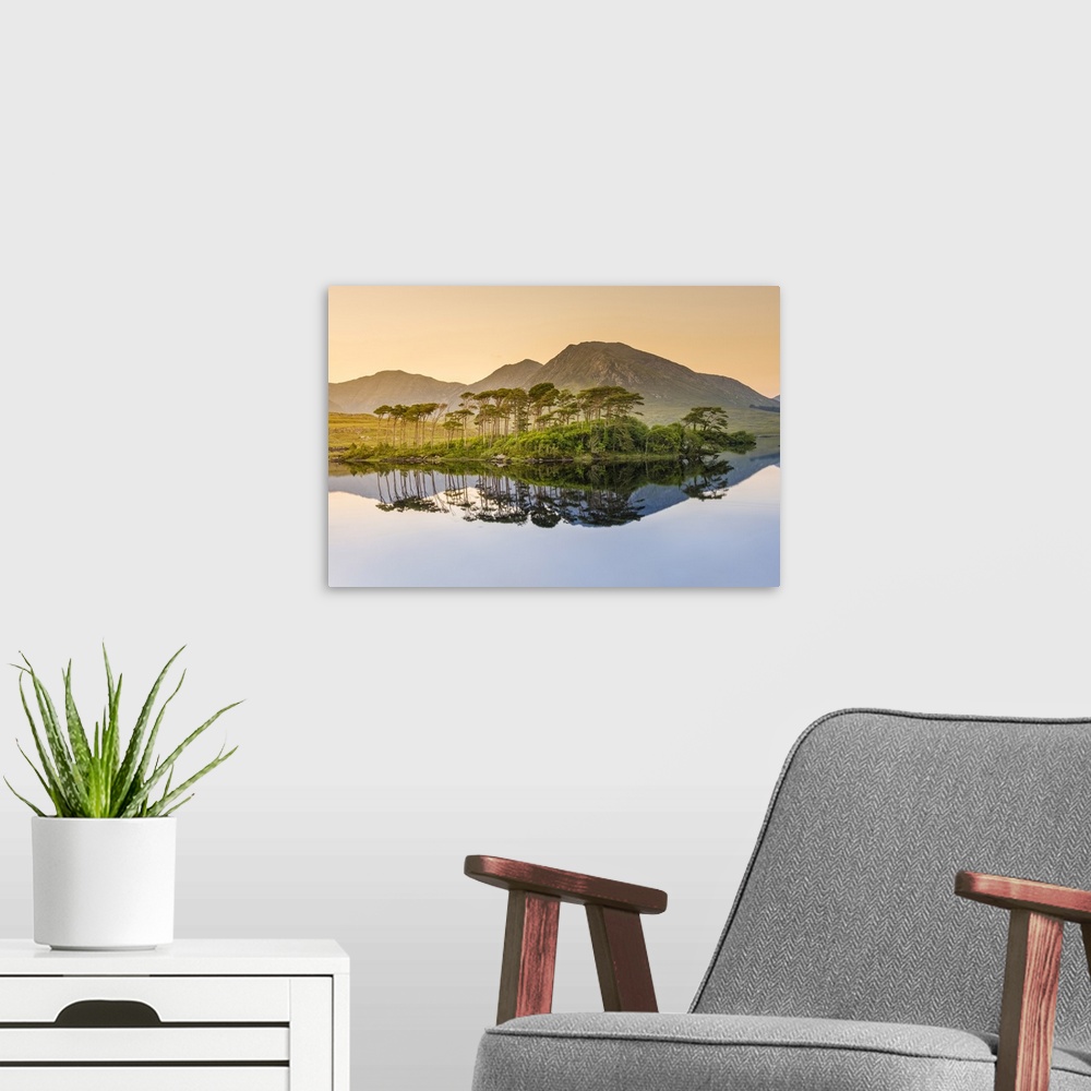 A modern room featuring Connemara, County Galway, Connacht province, Republic of Ireland, Europe. Lough Inagh lake. Twelv...