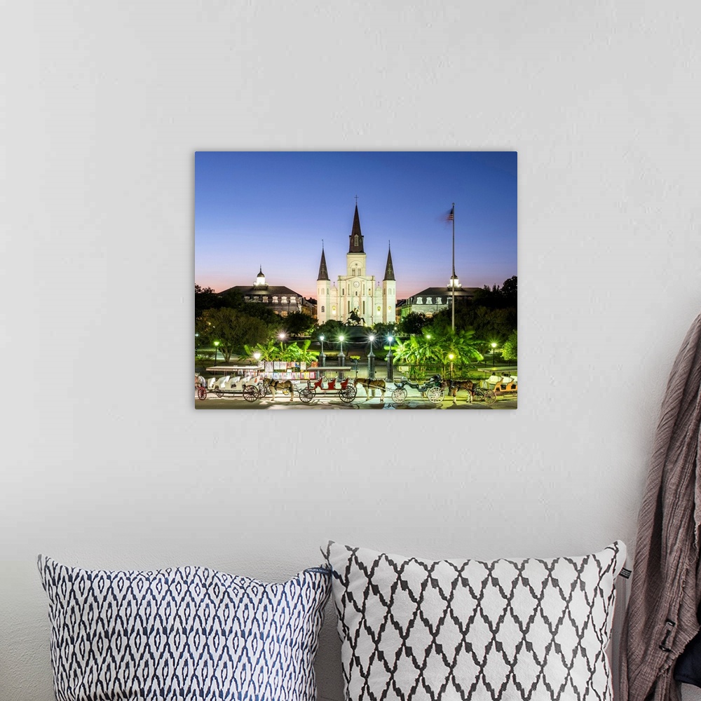A bohemian room featuring United States, Louisiana, New Orleans, French Quarter. Jackson Square and St. Louis Cathedral at ...