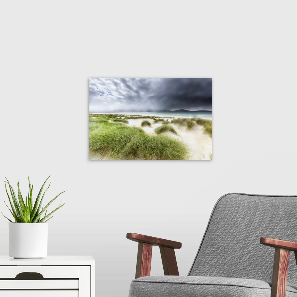A modern room featuring Luskentyre Beach, Island Of Harris, Hebrides, Scotland, United Kingdom.