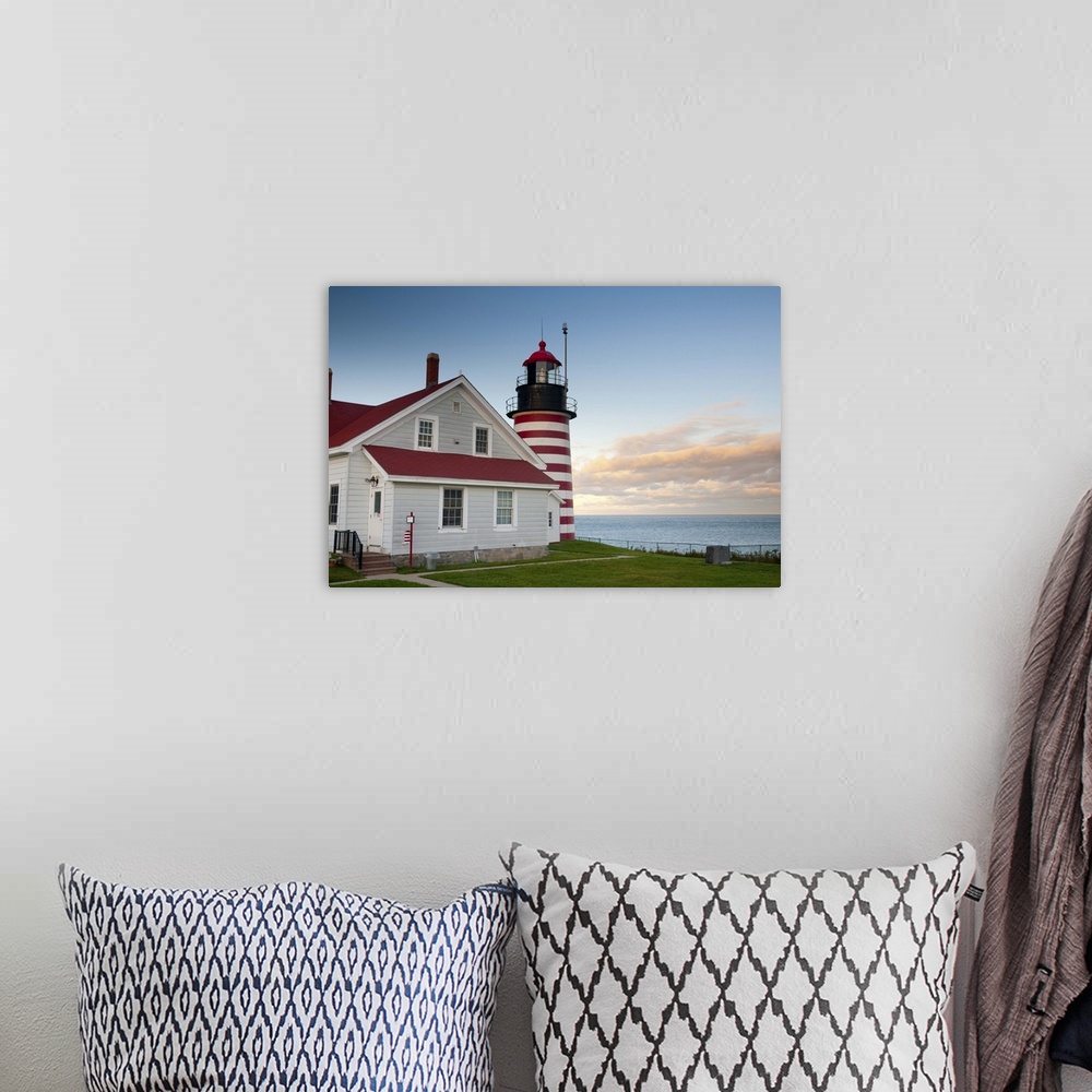 A bohemian room featuring USA, Maine, Lubec, West Quoddy Lighthouse