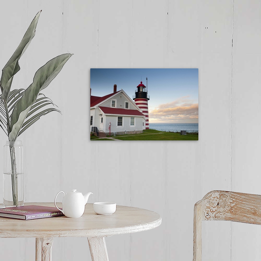 A farmhouse room featuring USA, Maine, Lubec, West Quoddy Lighthouse