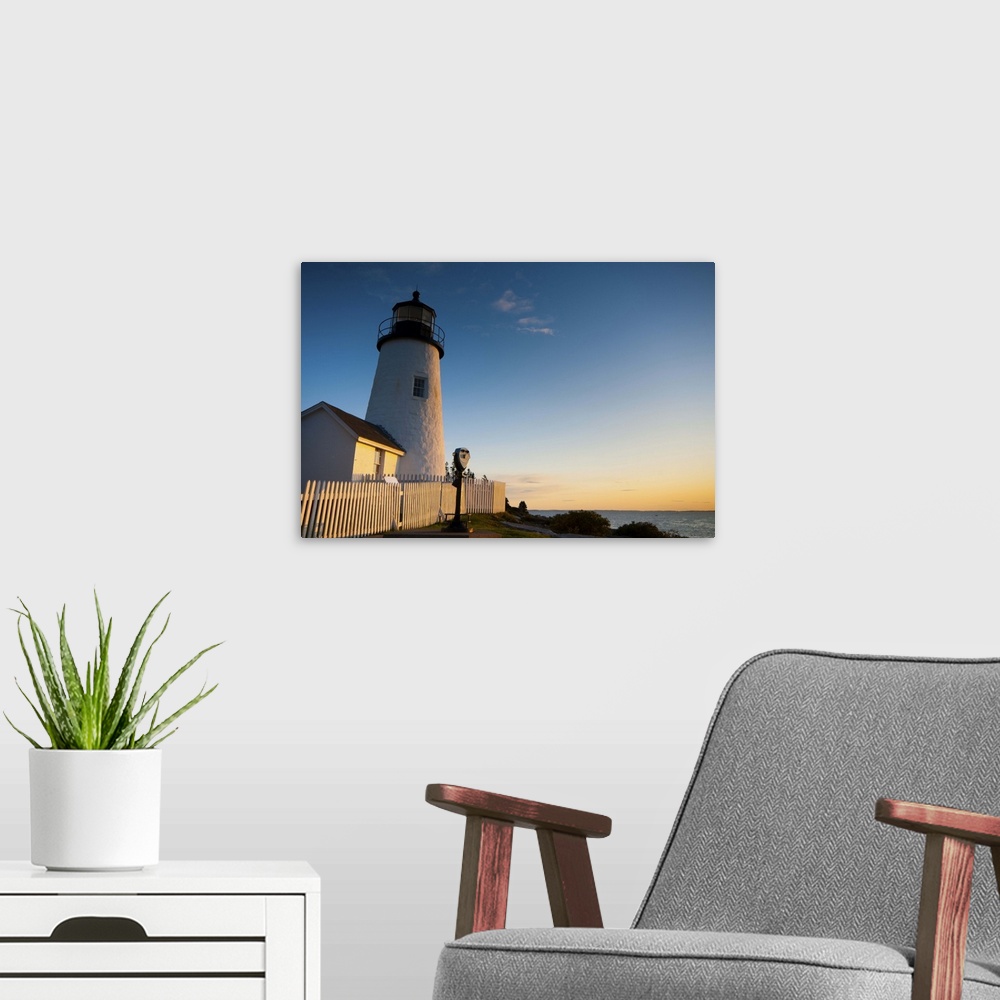 A modern room featuring USA, Maine, Pemaquid Peninsular, Pemaquid Point Lighthouse