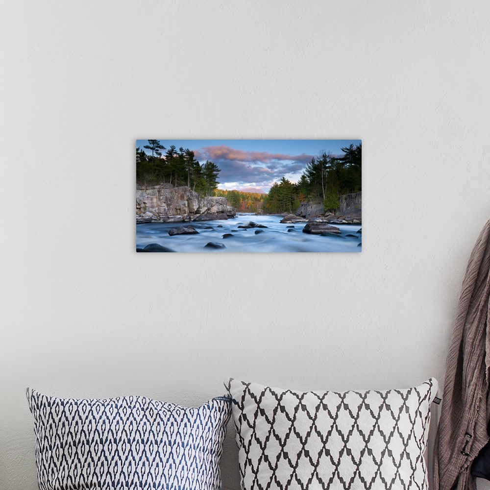 A bohemian room featuring USA, Maine, West Branch of the Penobscot River and Mount Katahdin in Baxter State Park