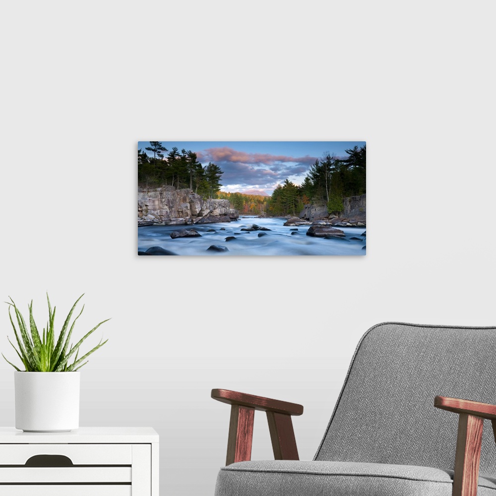 A modern room featuring USA, Maine, West Branch of the Penobscot River and Mount Katahdin in Baxter State Park