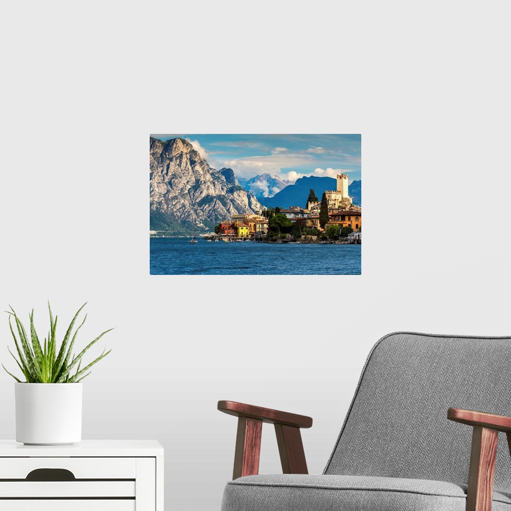 A modern room featuring Malcesine, Lake Garda, Veneto, Italy.