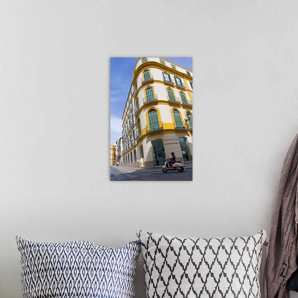 A bohemian room featuring Maria Guerrero square, Malaga, Andalusia, Spain.