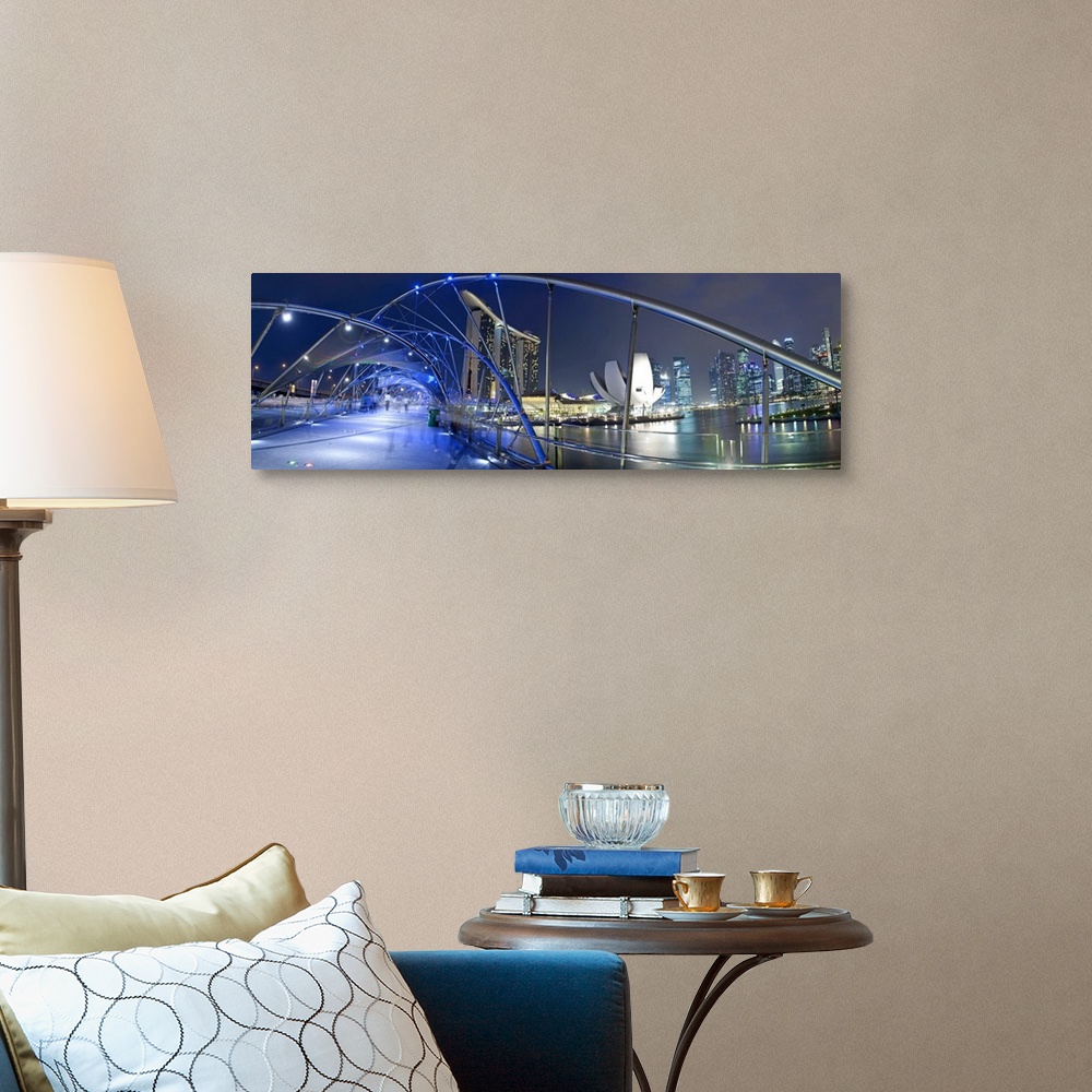 A traditional room featuring Marina Bay Sands hotel and Helix Bridge, Singapore