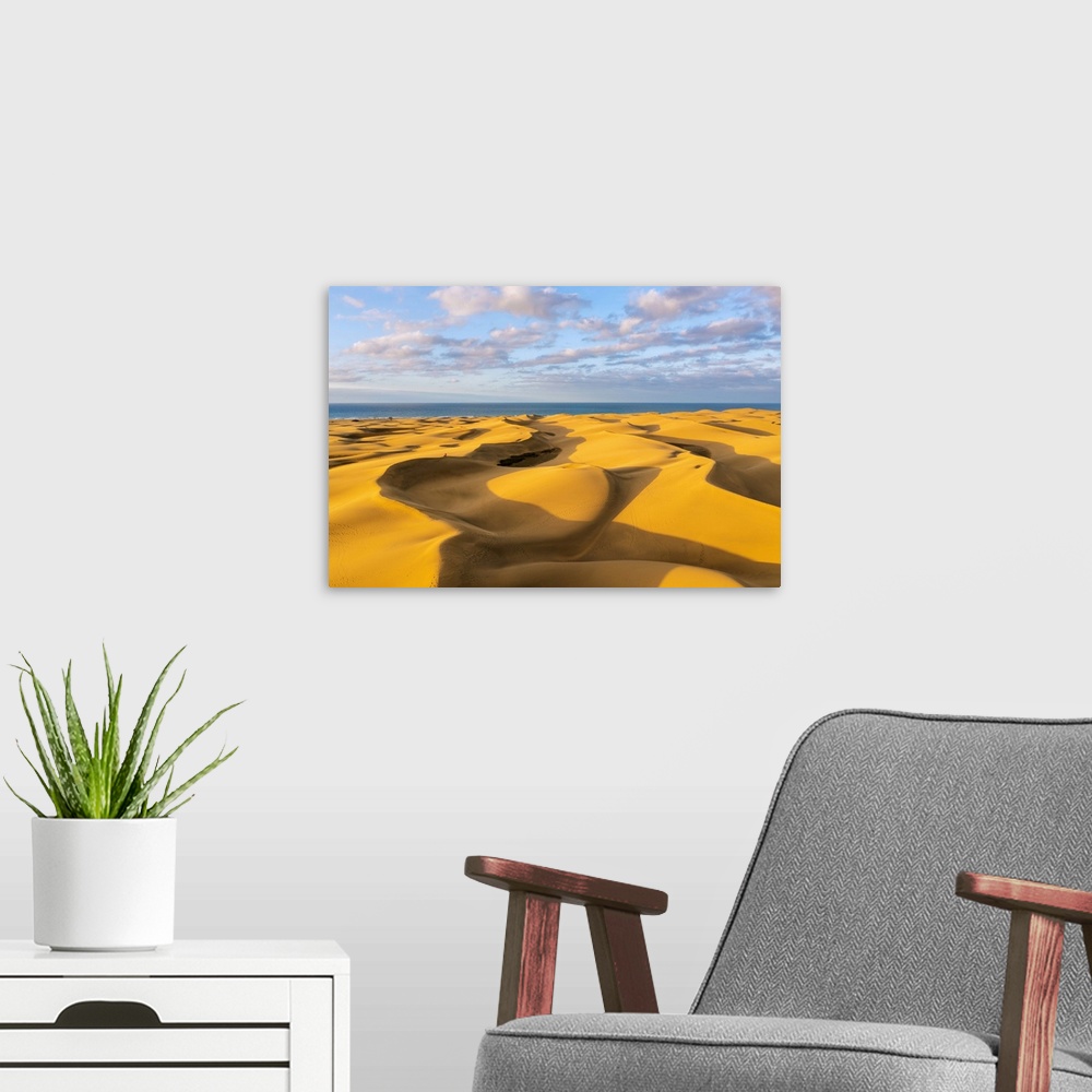 A modern room featuring Maspalomas sand dunes, Gran Canaria,, Canary Islands, Spain.