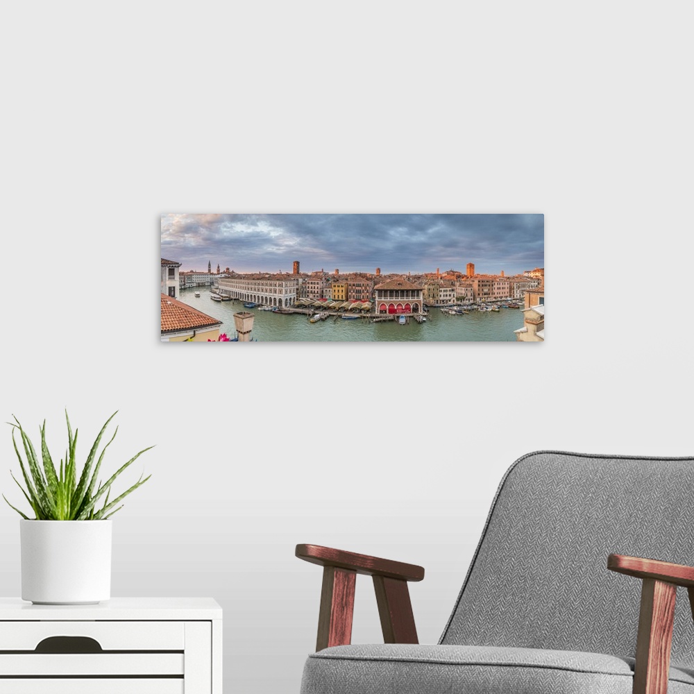 A modern room featuring Mercati di Rialto (Rialto market) and Grand Canal, Venice, Italy.
