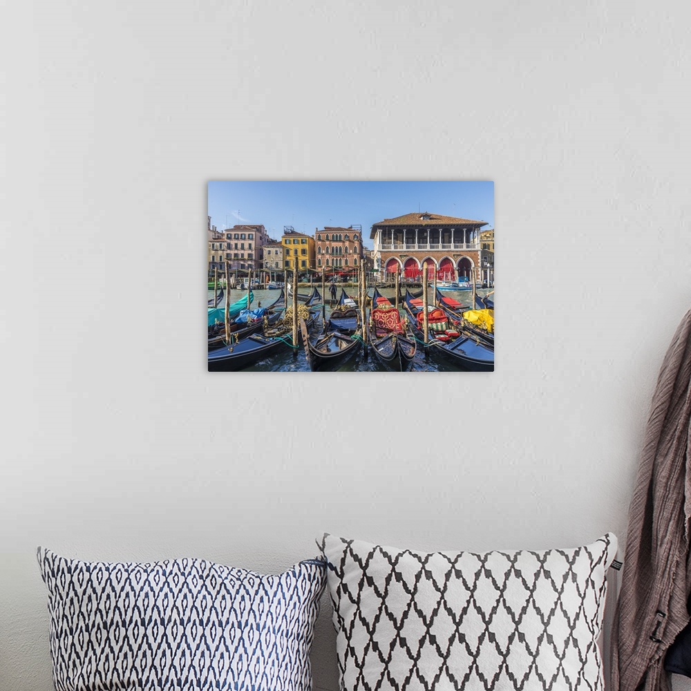 A bohemian room featuring Mercati di Rialto (Rialto market) and Grand Canal, Venice, Italy.