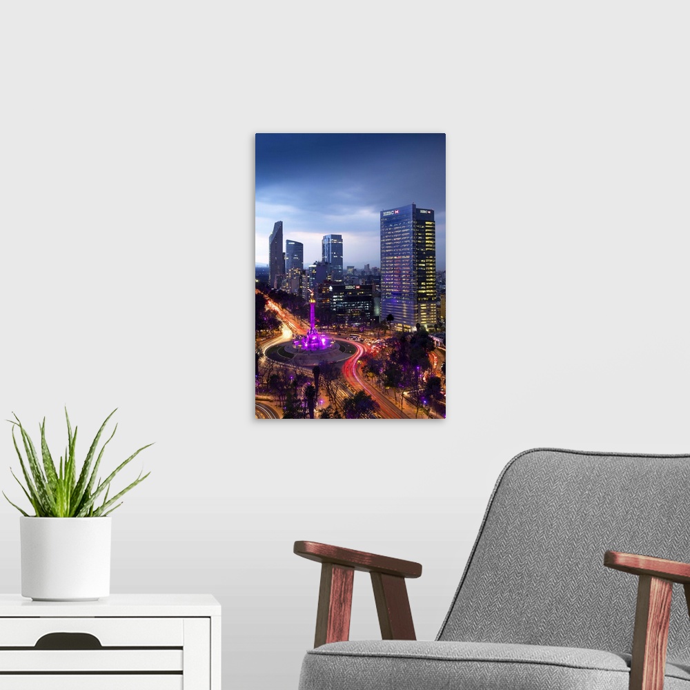 A modern room featuring Mexico, Mexico City, Angel of Independence, Monument To Independence, Roundabout, Paseo de la Ref...