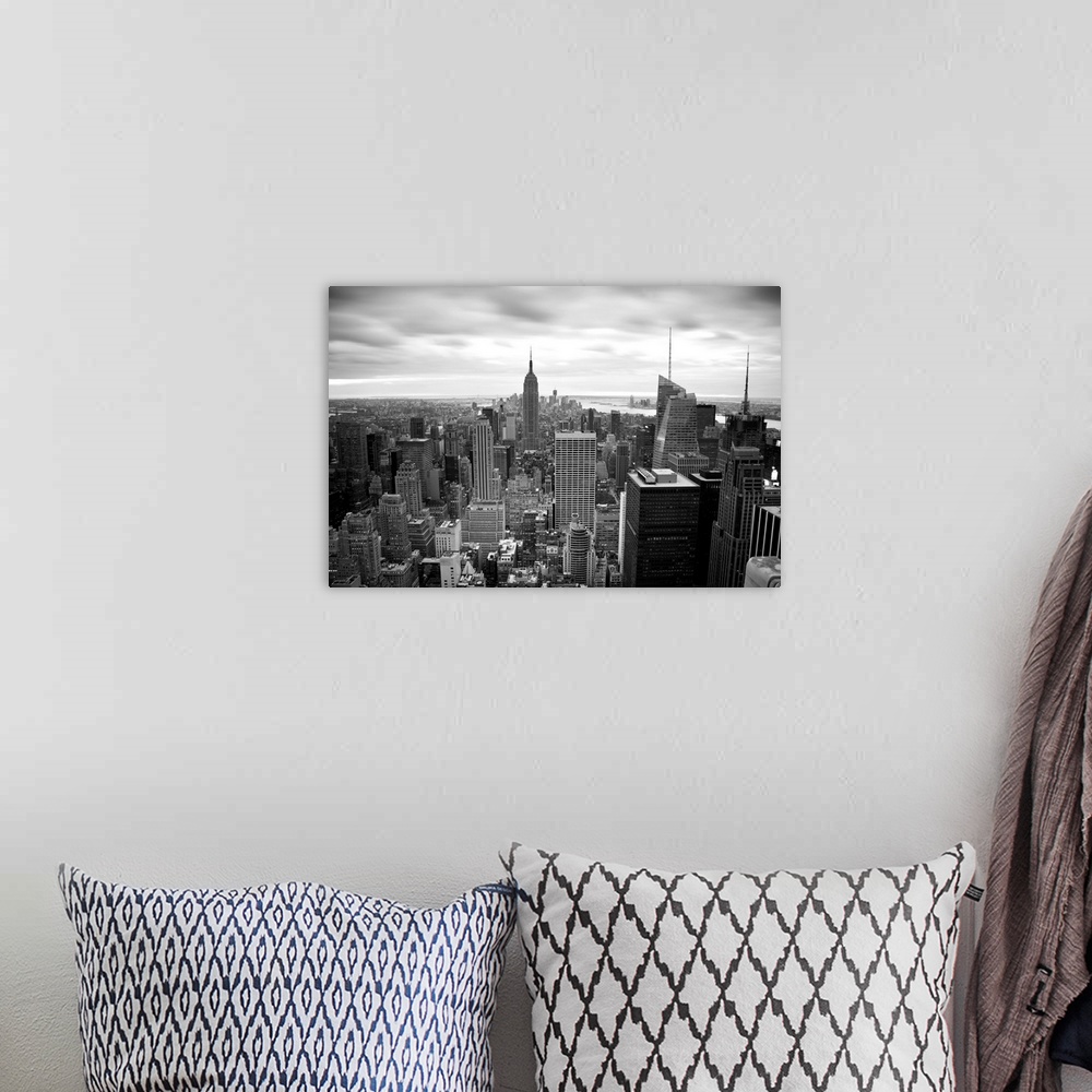 A bohemian room featuring Midtown skyline with Empire State Building, Manhattan, New York City