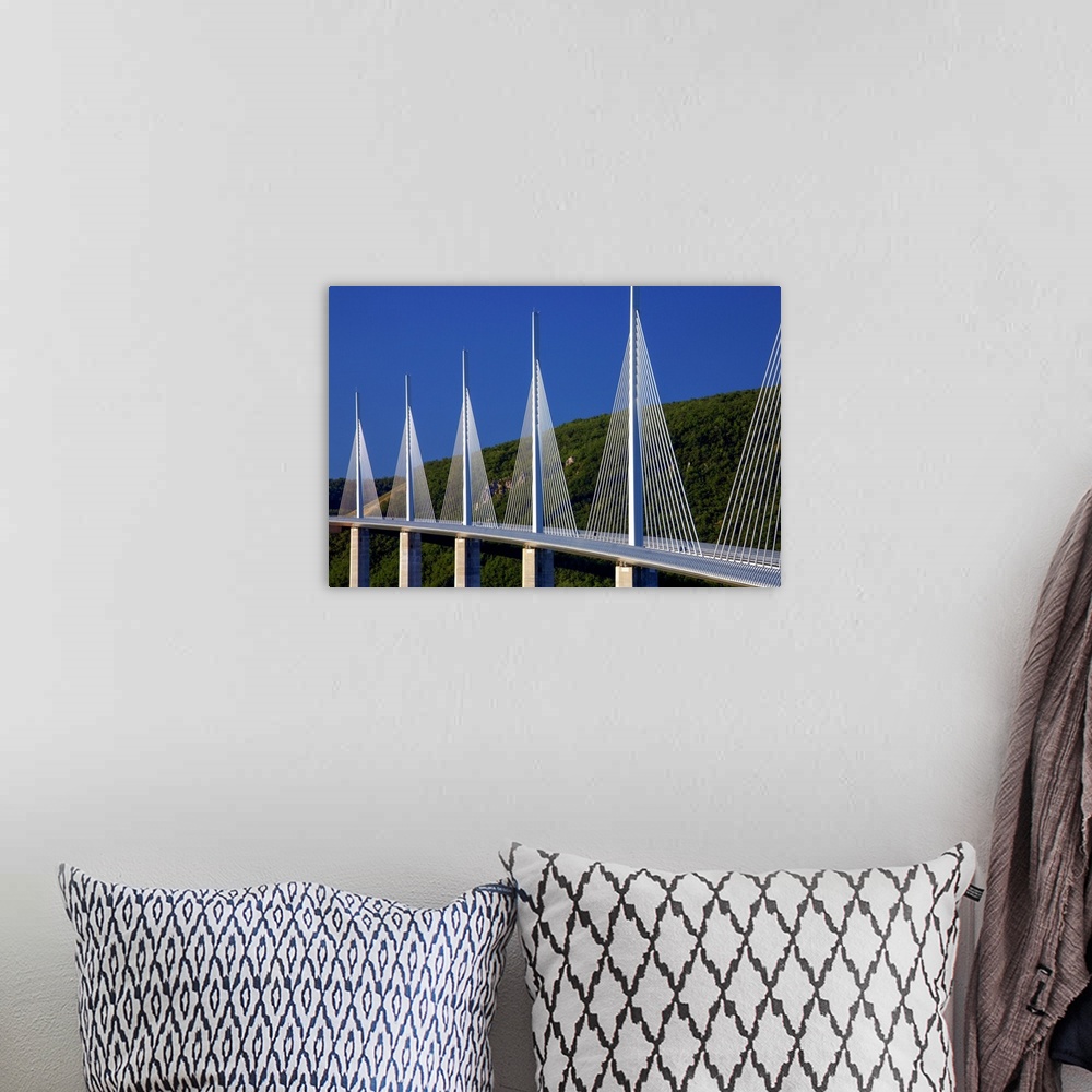 A bohemian room featuring Millau Viaduct Over The Tarn River Valley, Millau, France