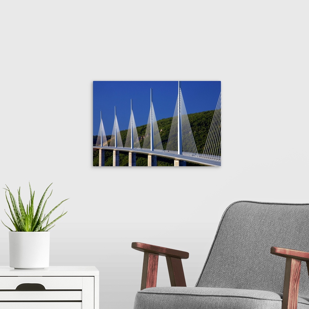 A modern room featuring Millau Viaduct Over The Tarn River Valley, Millau, France