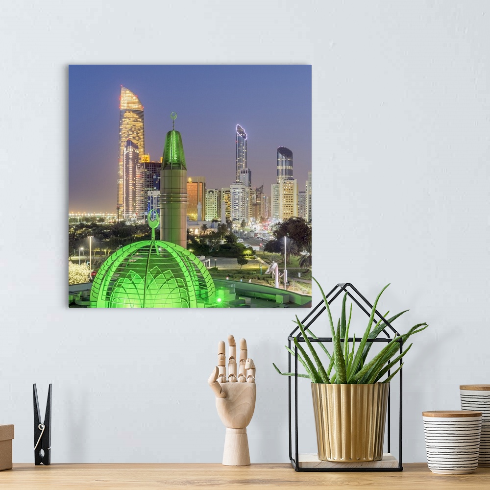 A bohemian room featuring Modern city skyline, Abu Dhabi, United Arab Emirates, UAE
