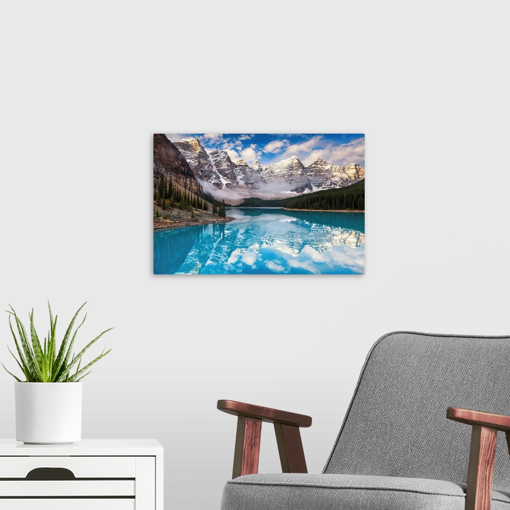 A modern room featuring Moraine Lake, Banff National Park, Alberta, Canada