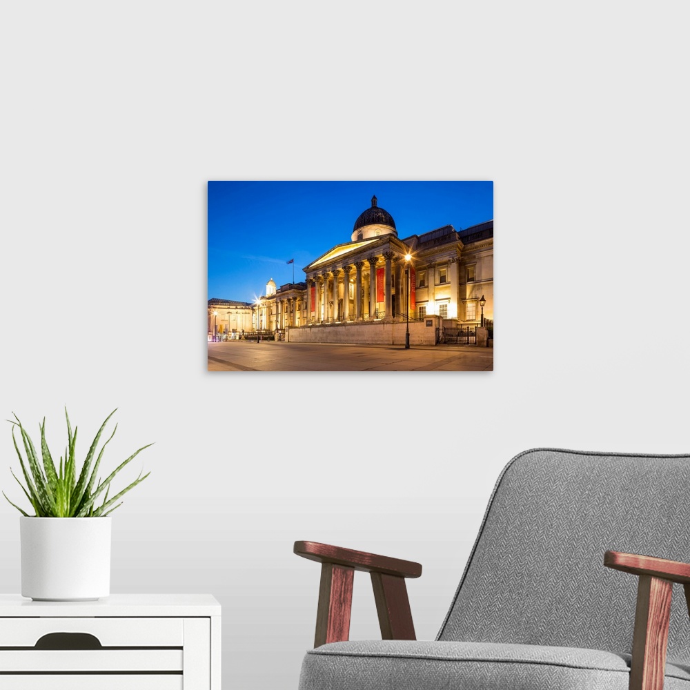 A modern room featuring National Portrait Gallery, Trafalgar Square, London, England, Uk