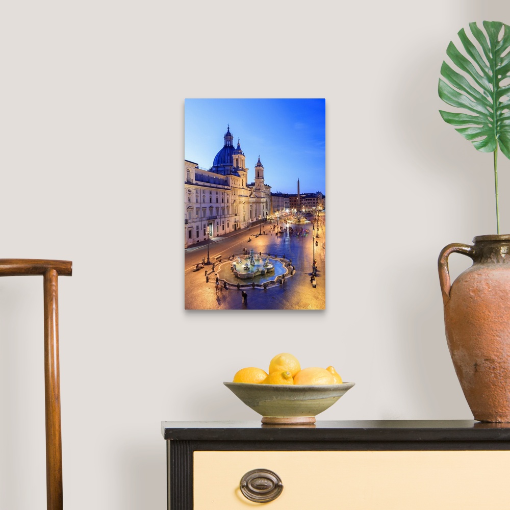 A traditional room featuring Italy, Rome, Navona square with Sant'Agnese in Agone church and 4 rivers fountain (Fontana dei Qu...