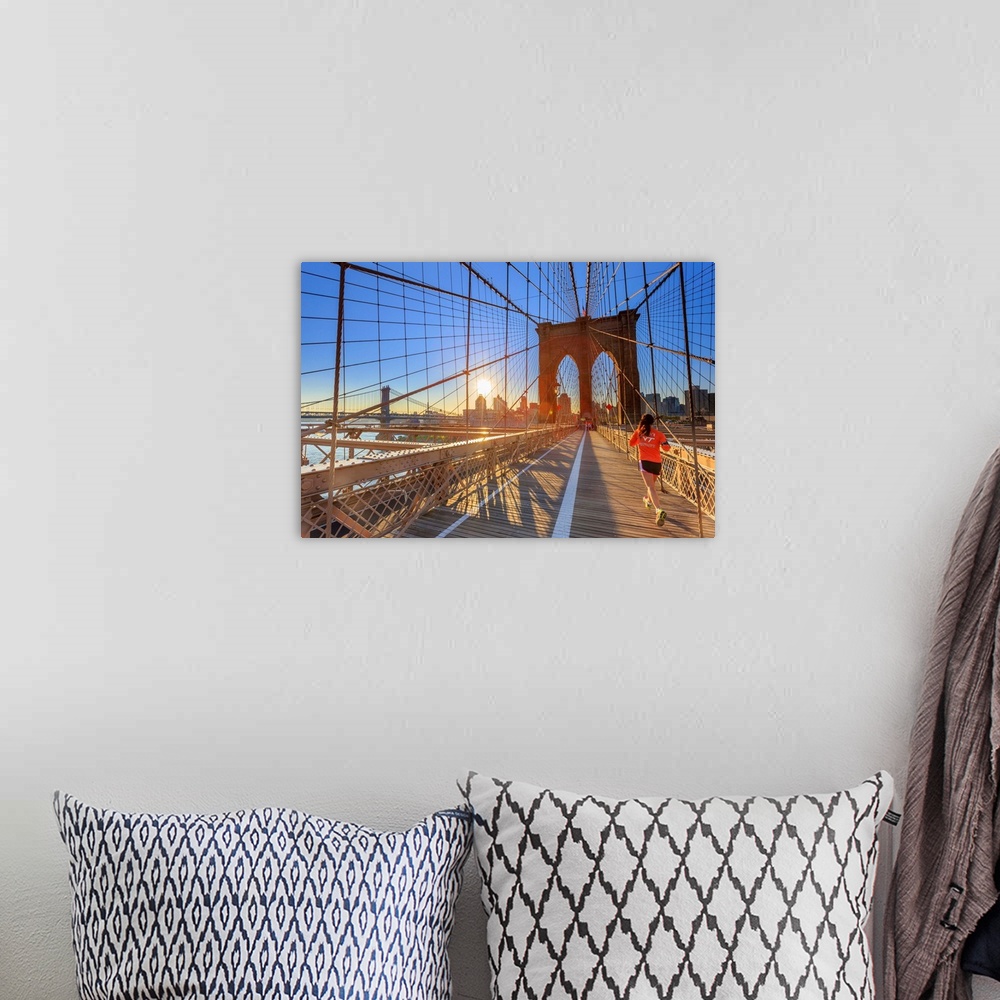 A bohemian room featuring USA, New York, New York City, Brooklyn Bridge.