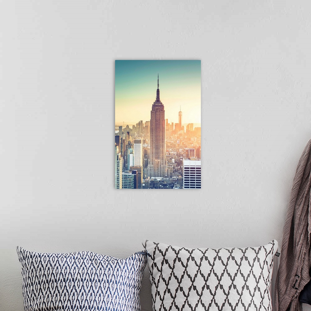 A bohemian room featuring USA, New York, New York City, Empire State Building and Midtown Manhattan Skyline.
