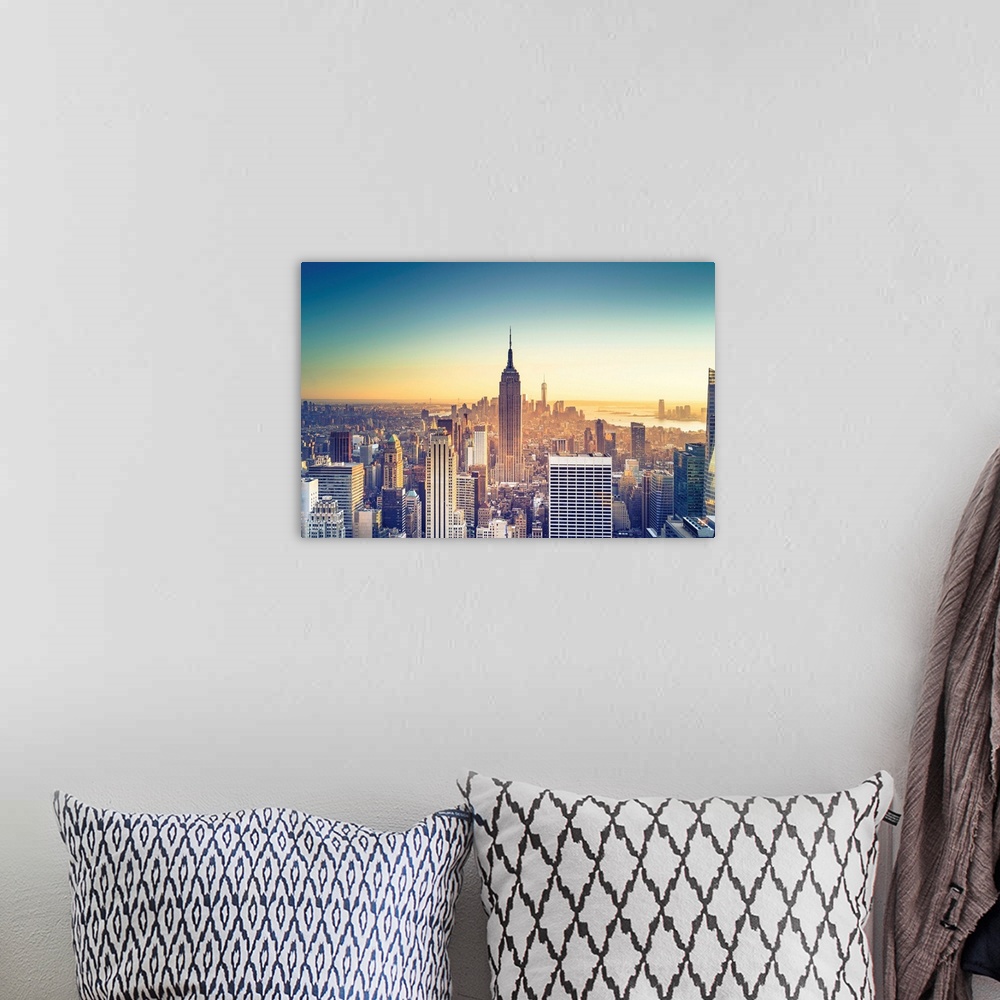 A bohemian room featuring USA, New York, New York City, Empire State Building and Midtown Manhattan Skyline.
