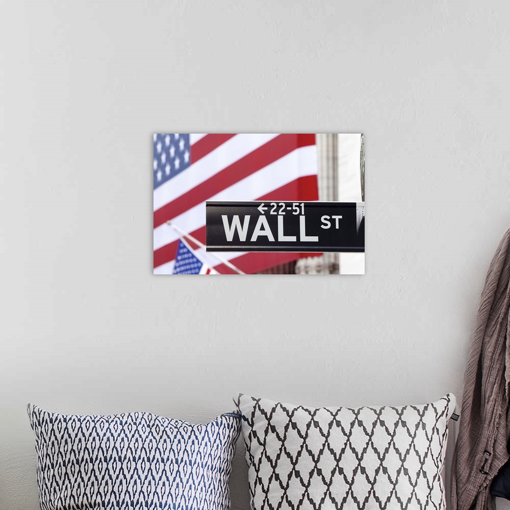 A bohemian room featuring USA, New York City, Manhattan,  Downtown Financial District - Wall Street and the New York Stock ...