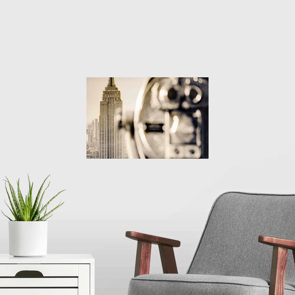 A modern room featuring USA, New York, Manhattan, Midtown, Empire State Building from Top of The Rock, Rockefeller Center...