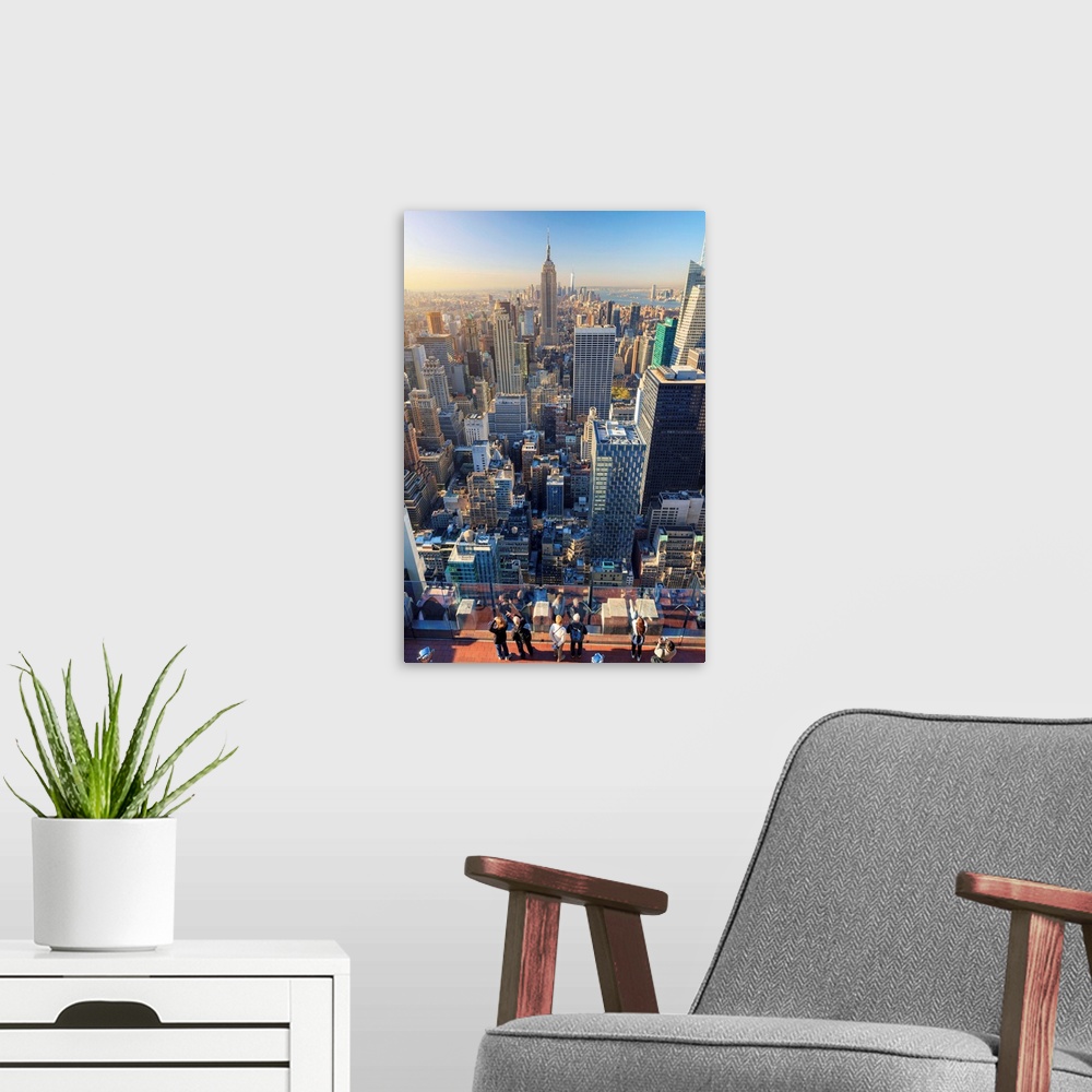 A modern room featuring USA, New York, Manhattan, Top of the Rock Observatory, Midtown Manhattan and Empire State Building.