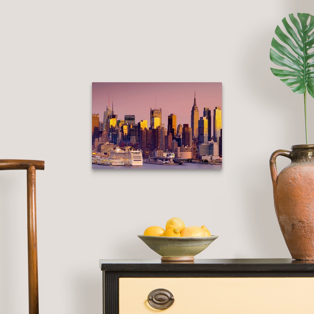 A traditional room featuring USA, New York, Manhattan, Midtown across the Hudson River