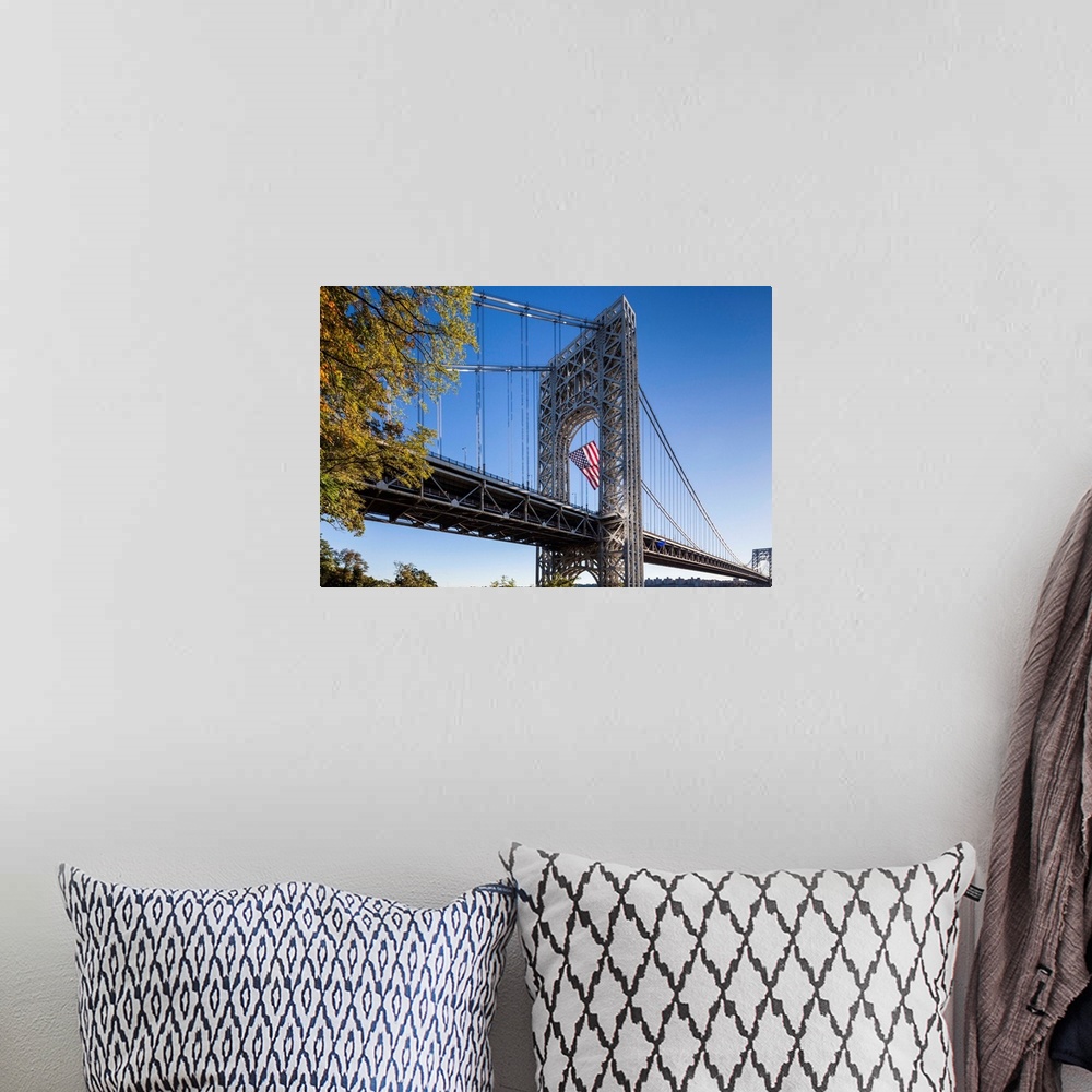 A bohemian room featuring USA, New York, New York City,  George Washington Bridge, morning
