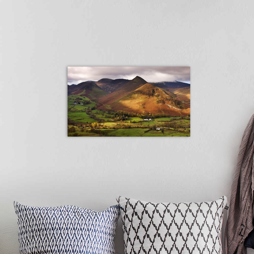 A bohemian room featuring Newlands Valley and Causey Pike, Lake District National Park, Cumbria, England. Autumn, November,...