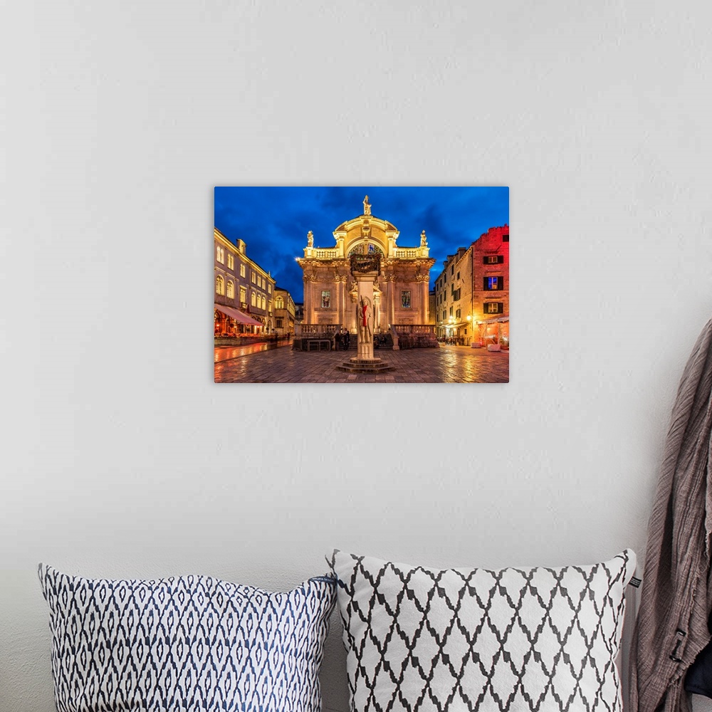 A bohemian room featuring Night View Of Church Of St. Blaise, Dubrovnik, Croatia