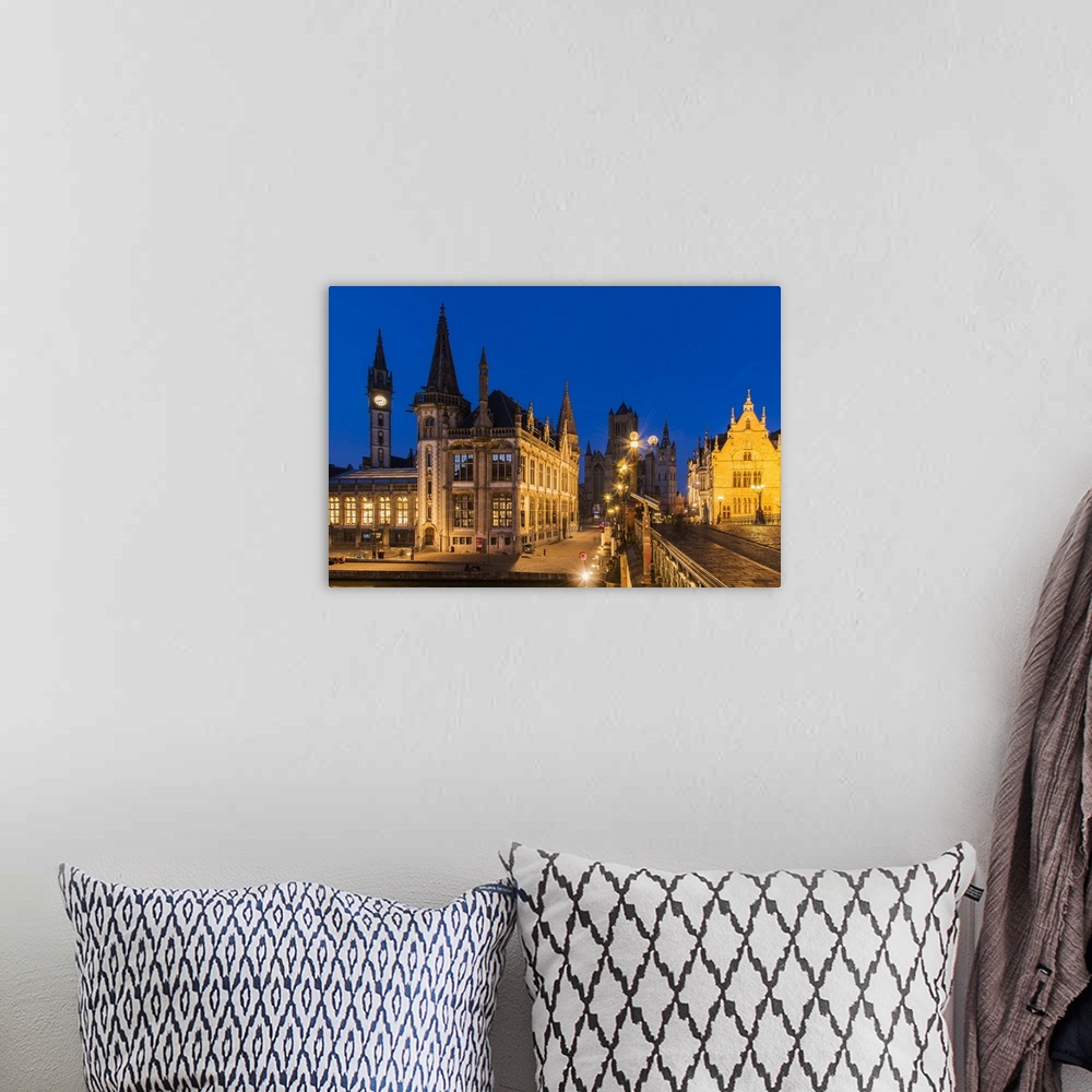 A bohemian room featuring Night view of Ghent, East Flanders, Belgium