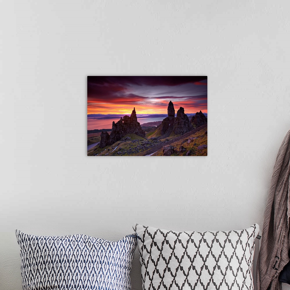 A bohemian room featuring Old Man Of Storr At Sunrise, Isle Of Skye, Highland Region, Scotland