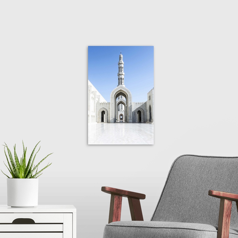 A modern room featuring Oman, Muscat. Sultan Qaboos Grand Mosque
