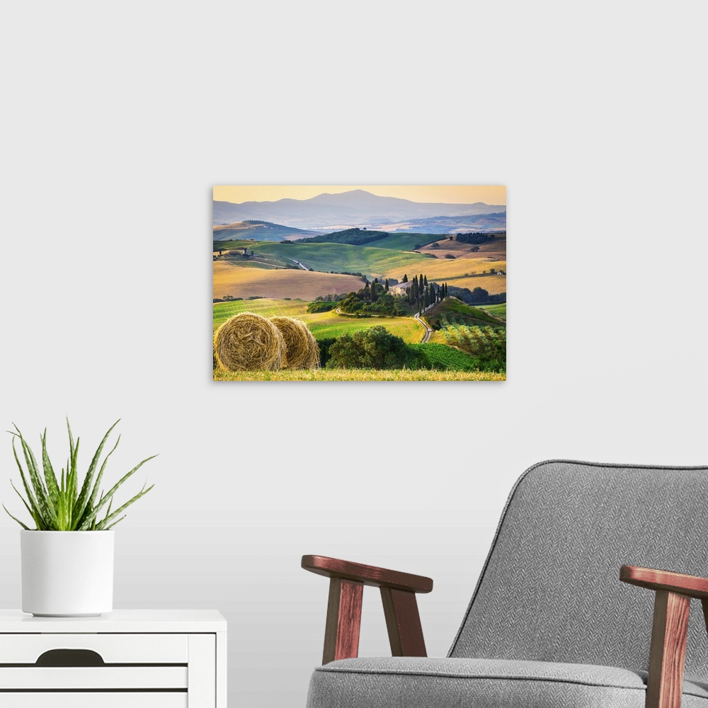 A modern room featuring Orcia Valley, Tuscany, Italy.