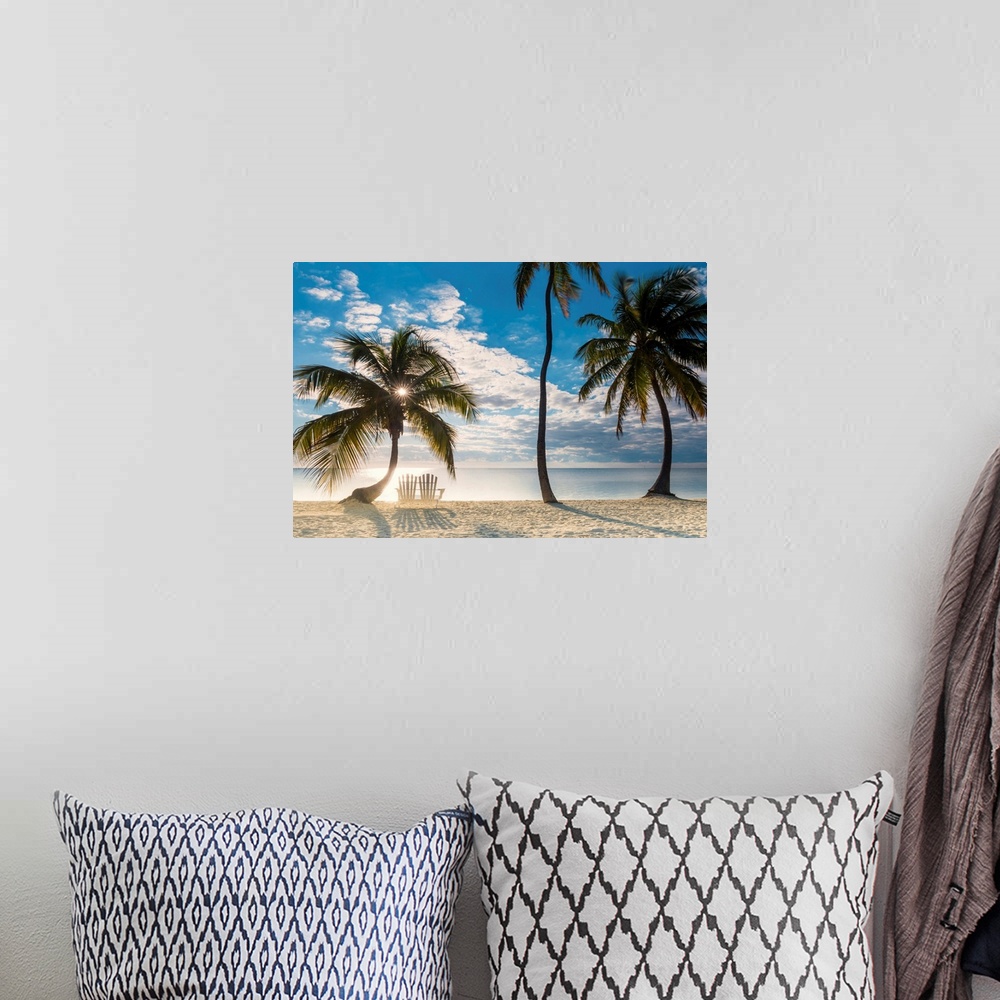 A bohemian room featuring Palm Trees And Love Seat,  Islamorada, Florida Keys, USA