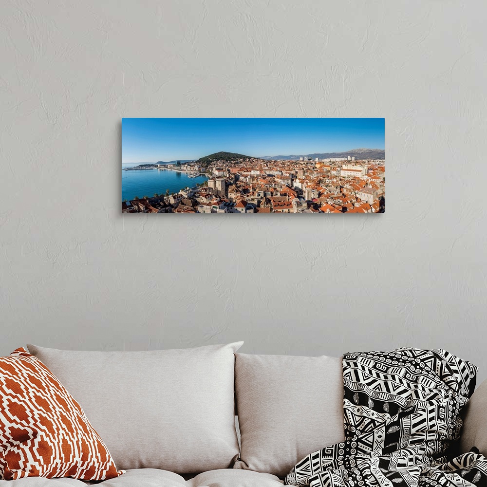 A bohemian room featuring Panoramic View Of The Old Town, Split, Dalmatia, Croatia
