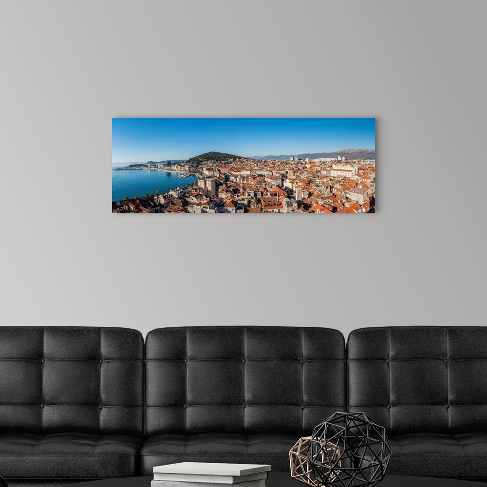 A modern room featuring Panoramic View Of The Old Town, Split, Dalmatia, Croatia