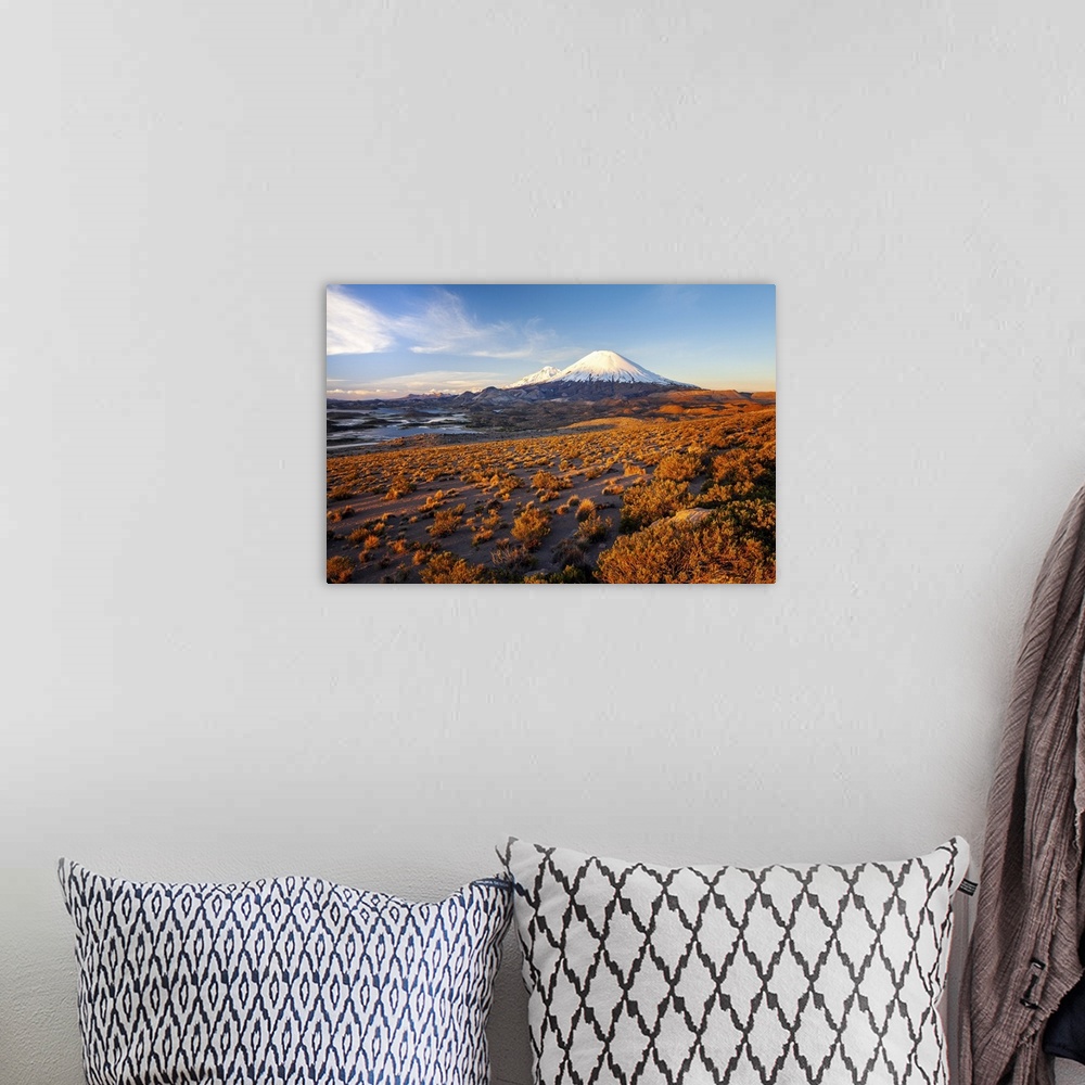 A bohemian room featuring Parinacota Volcano in Lauca National Park, Arica & Parinacota Region, Chile