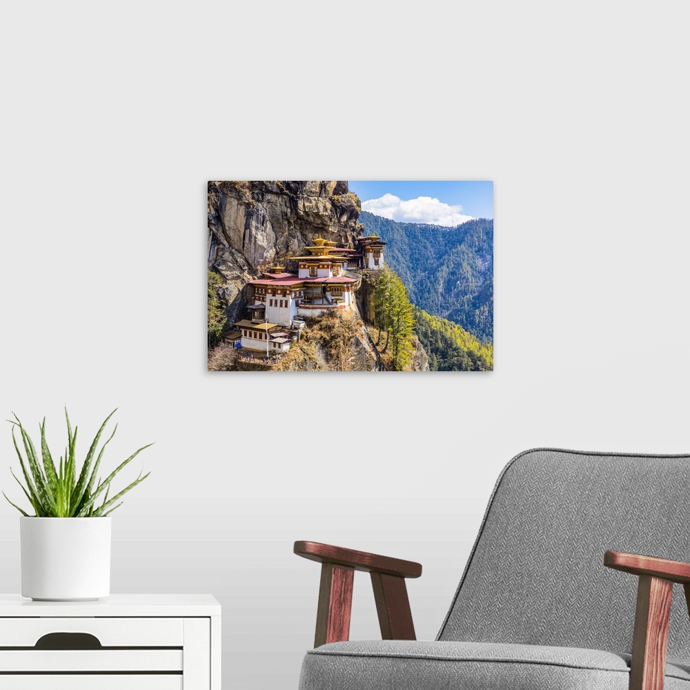A modern room featuring Paro Taktsang (Tiger's Nest), Paro District, Bhutan