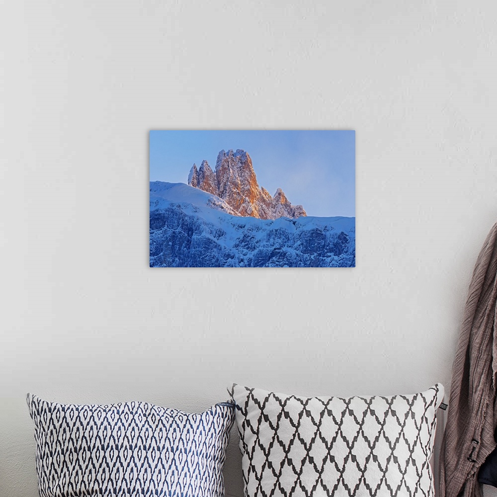 A bohemian room featuring Peak of the Canadian Rocky Mountains at sunset, Banff National Park, Alberta, Canada
