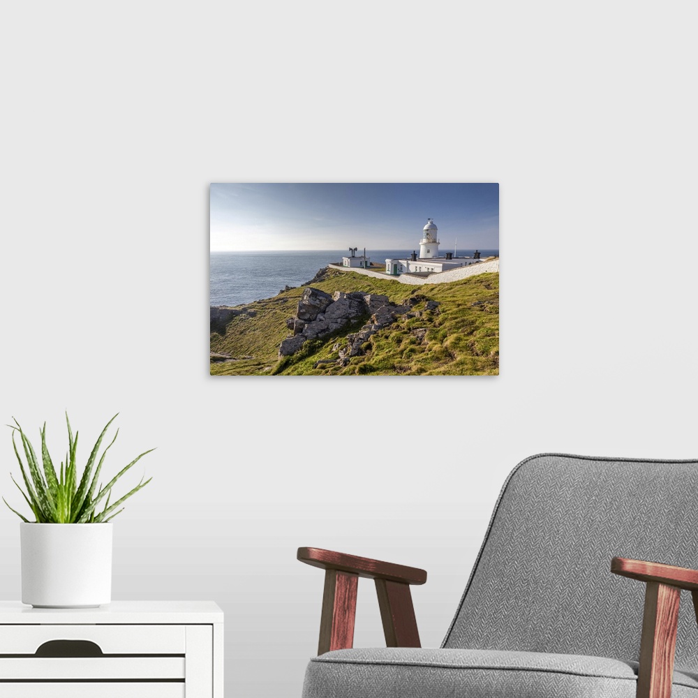 A modern room featuring Pendeen Lighthouse, Penwith Peninsula, Cornwall, England.