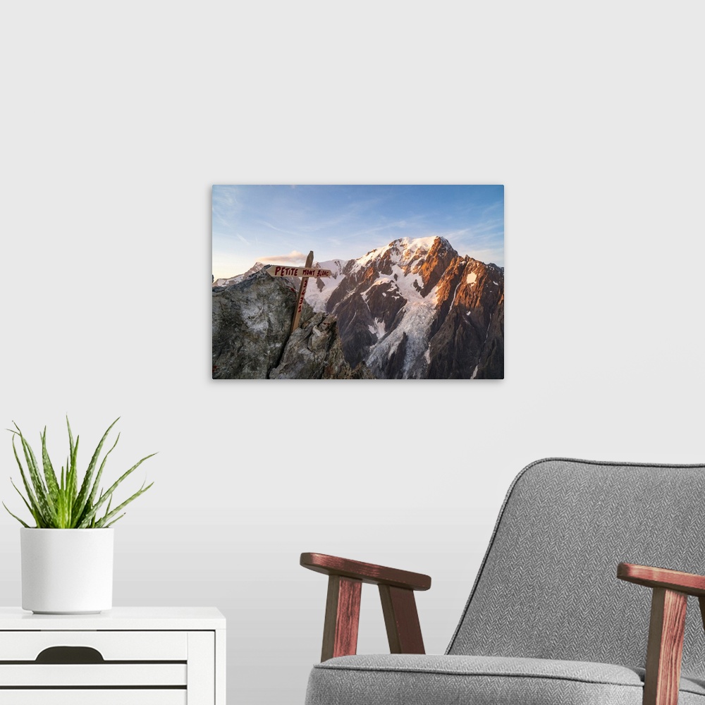 A modern room featuring Mount Blanc from the summit of Petit Mount Blanc. Petit Mount Blanc, Bivouac Rainetto, Veny Valle...