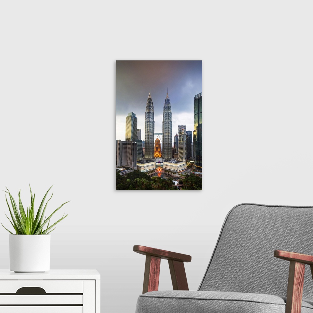 A modern room featuring Petronas Towers, KLCC, Kuala Lumpur, Malaysia