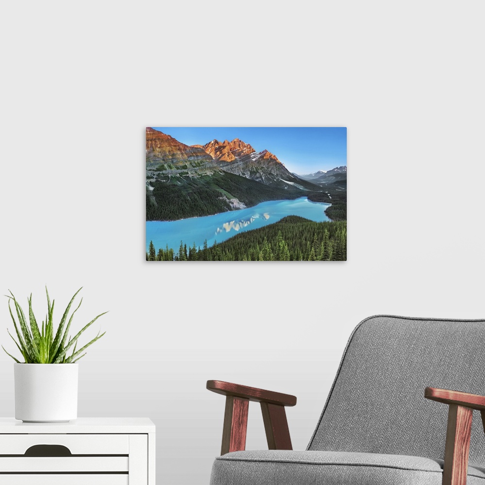 A modern room featuring Peyto Lake with Mount Patterson. Canada, Alberta, Banff National Park, Peyto Lake. Rocky Mountain...